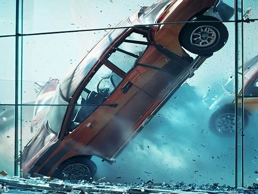 Stunt Car Crash Glass Game